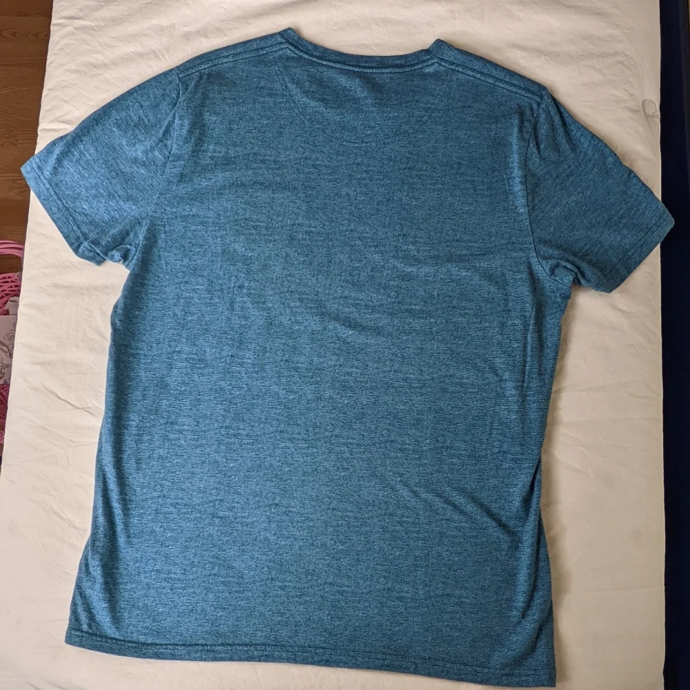 ☀️Hollister EUC Logo Icon Crew young men's T-shirt Large turquoise teal blue - Picture 2 of 13